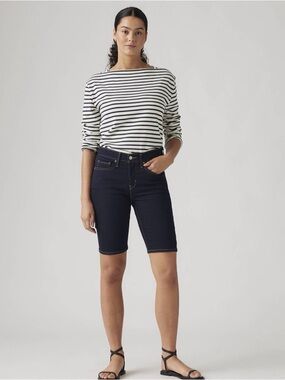 Levi’s Women's Dark Indigo Denim Bermuda Shorts - Size 28